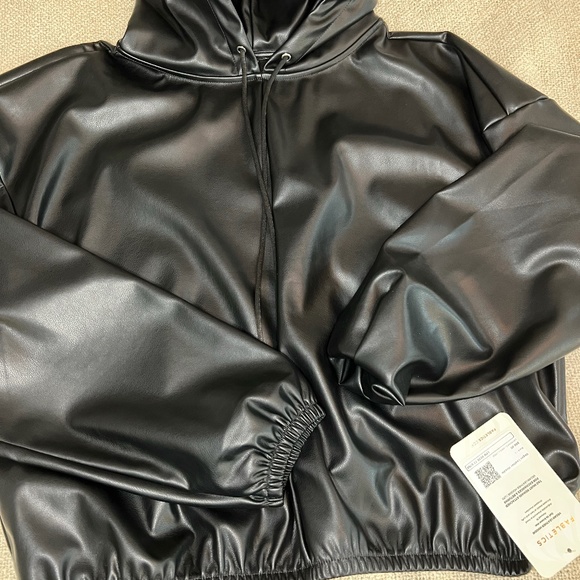 Fabletics Tops - Fabletics Vegan Leather Hoodie and Ballcap (New with tags)